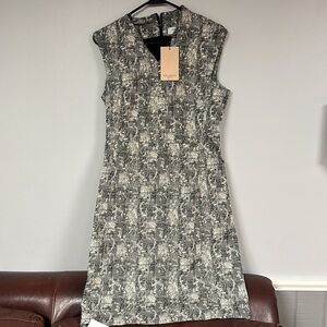 NWT MM. LAFLEUR Crackle Black and White Jacquard ADITI Sheath Dress Size 10